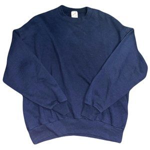 Vintage 1980s Blank Navy Blue Jerzees Sweatshirt / Crewneck